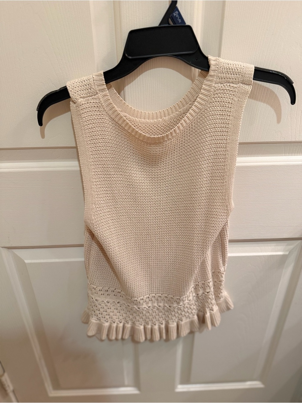 Cream Knit Sleeveless Sweater Tank